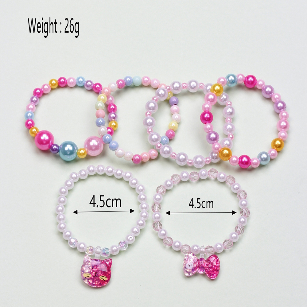Fashion Letter Butterfly Plastic Beaded Kidu0027S Bracelets 6 Pieces