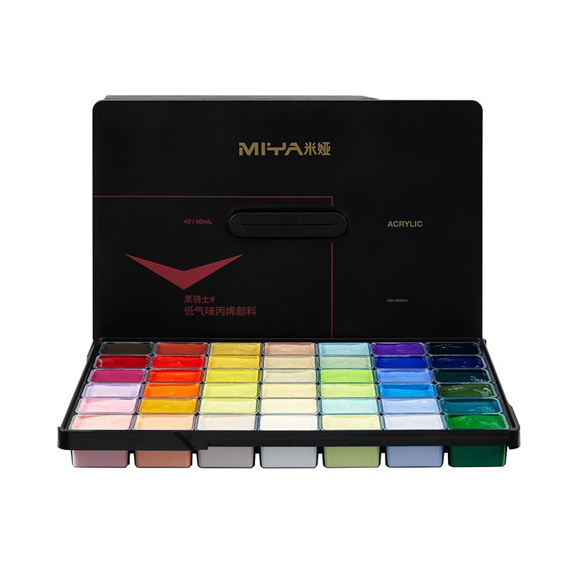 Mia Black Knight Acrylic Jelly Paint Set 42 Colors 80ml Art Student Specific Waterproof Sunscreen No