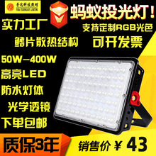 LED蚂蚁投光灯 220V夜市防水泛光灯led射灯50W 100W 200W 400W