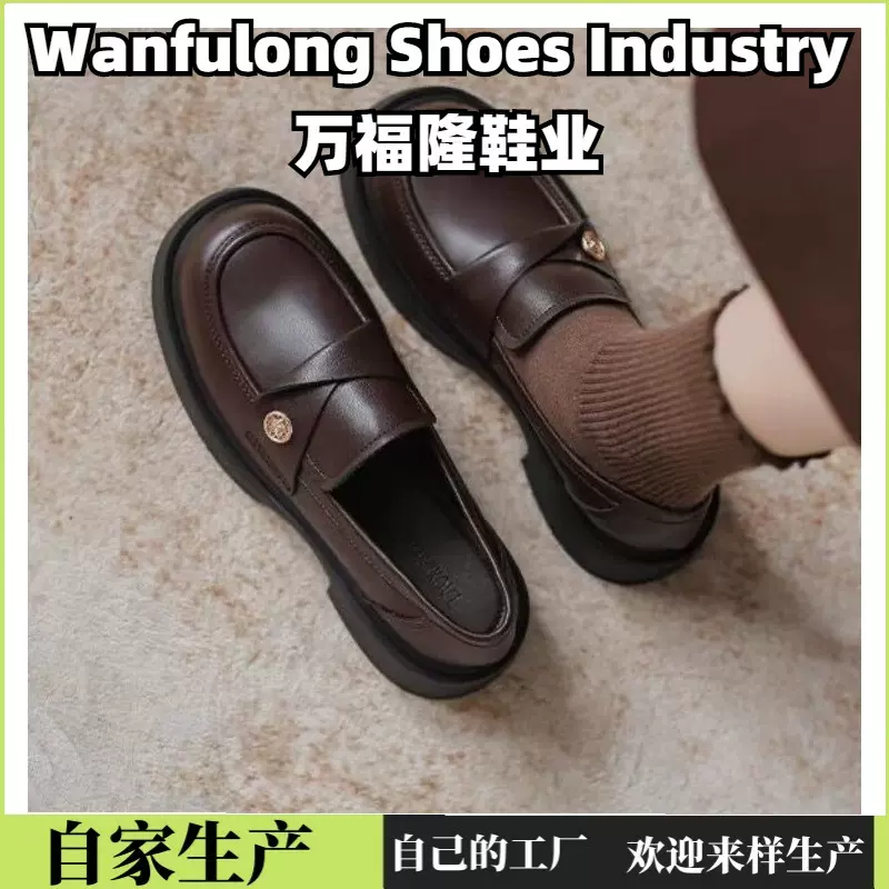 法式玛丽珍小皮鞋女2025新款秋冬黑色复古百搭日系jk一脚蹬乐福鞋