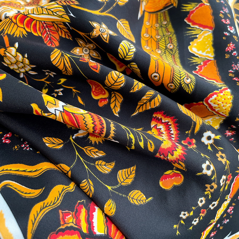 Women's Elegant Tree Leaves Flower Satin Silk Scarf display picture 11