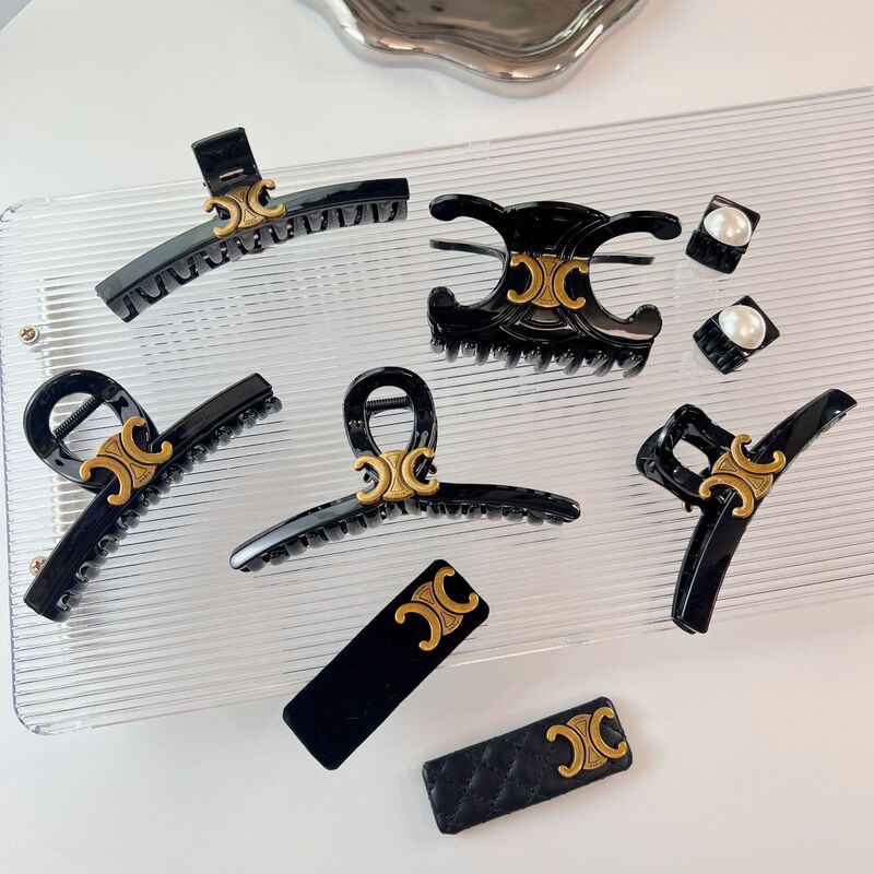 Celi Accessible Luxury Style Arc De Triomphe Black Hairpin High-End Retro Letter Grabber Acrylic New Hairpin Hair Accessories Celi Accessible Luxury Style Arc De Triomphe Black Hairpin High-End Retro Letter Grabber Acrylic New Hairpin Hair Accessories
