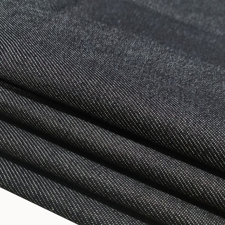 Ventas en caliente transpirable contracción China negro blando tela denim elástica tejido denim negro image 4
