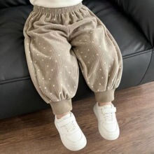 儿童秋装裤子韩版童装婴幼儿波点休闲裤女童长裤宝宝春季长裤新款