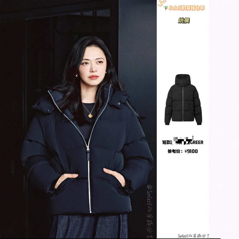 Mk Yao Chen's Same Style Thickened Warm Women's down Jacket, New Short Casual Hooded Puffer Coat for Winter 2025