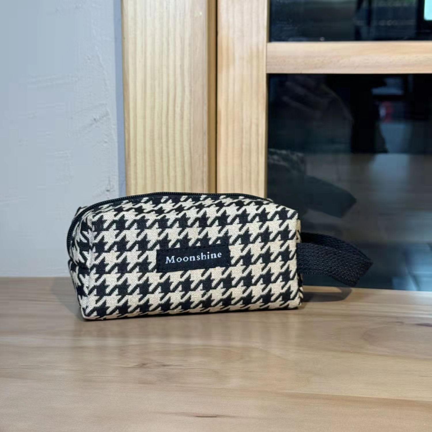 Comercio exterior cuadriculado de alta calidad bolsa de maquillaje de gran capacidad bolsa de almacenamiento de cepillo de emulsión portátil bolso de viaje