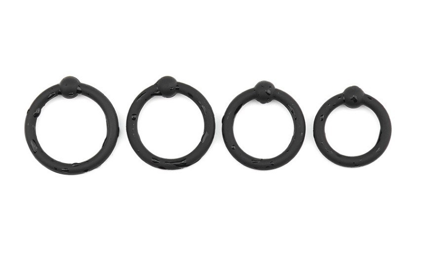 Four-Pack Silicone Penis Rings with Beaded Lock Design for Men — detail image 3