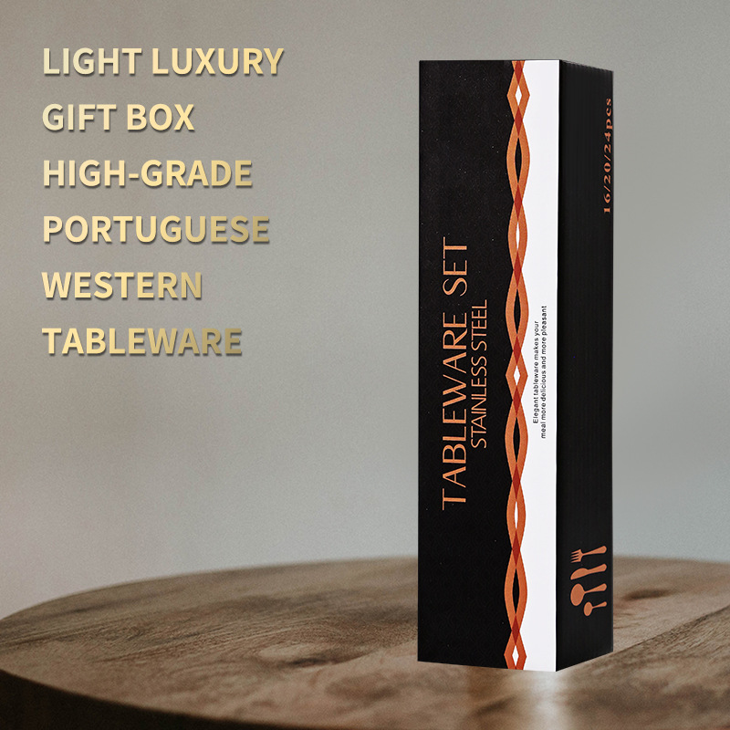 Cuchillo de vajilla coreano portugués, tenedor y cuchara 16 piezas caja de regalo de lujo