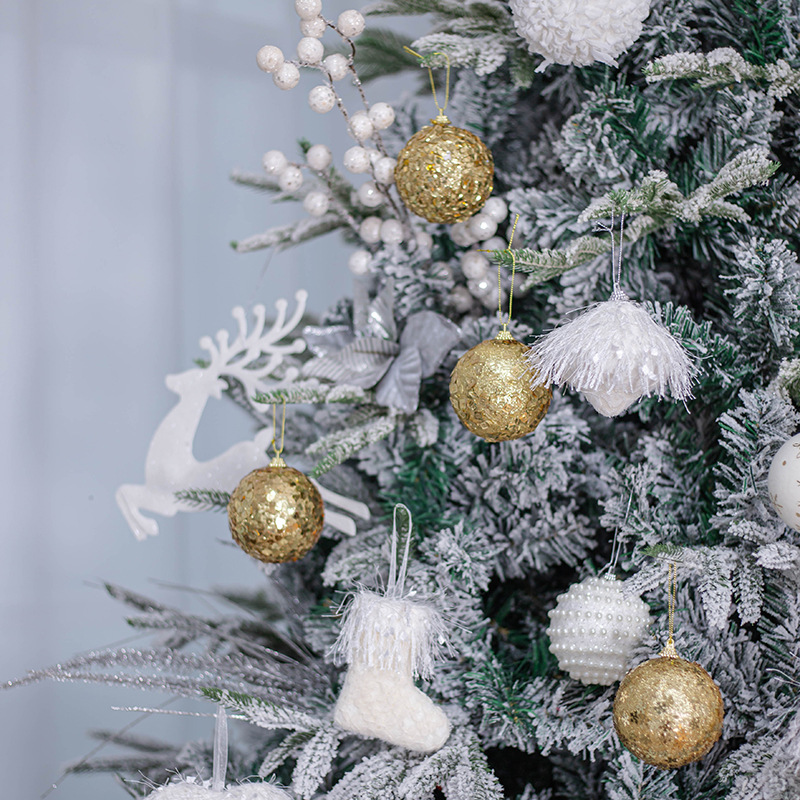 8m3 lentejuelas de oro decoración de Navidad colgante bola de espuma BOLA DE Navidad colgante bola DIY decoración del árbol de Navidad