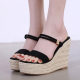 Upgraded PU Bottom High Heels Waterproof Platform Half Slippers Sandals Model in stock Size 34 to 39
