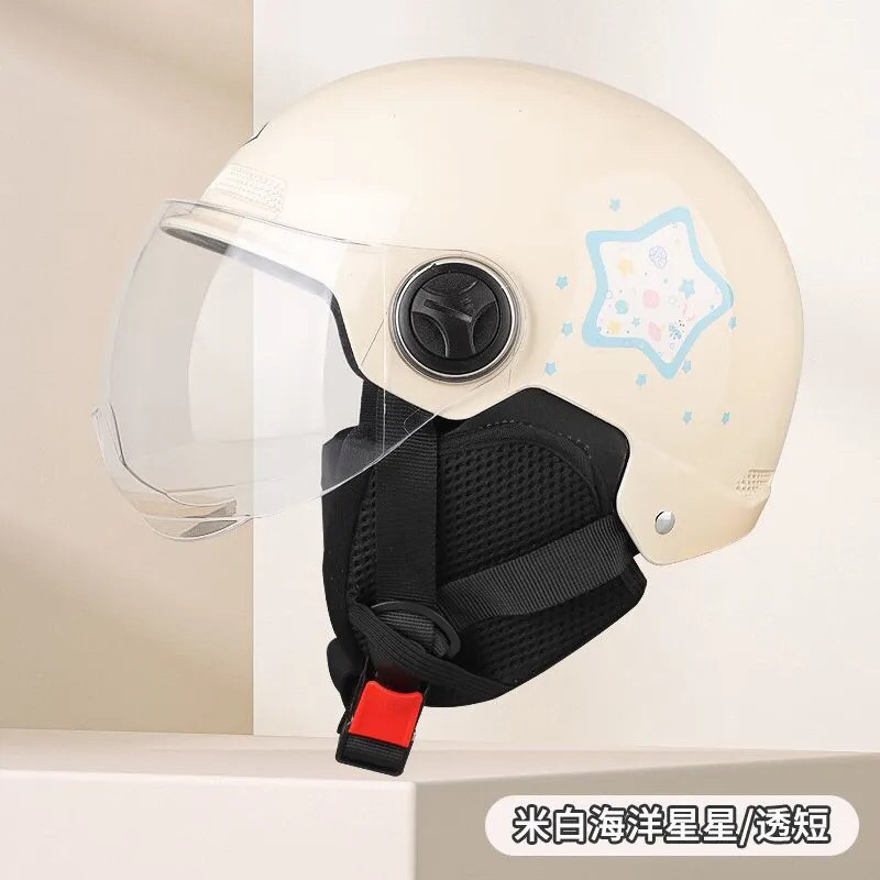 Newly certified electric vehicle motorcycle safety helmet, suitable for all seasons, sun protection, summer safety helmet, electric vehicle half helmet for men and women