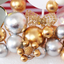 10枚装金球银球炫彩球幻彩泡泡七彩透明球蛋糕装饰摆件圣诞球插件