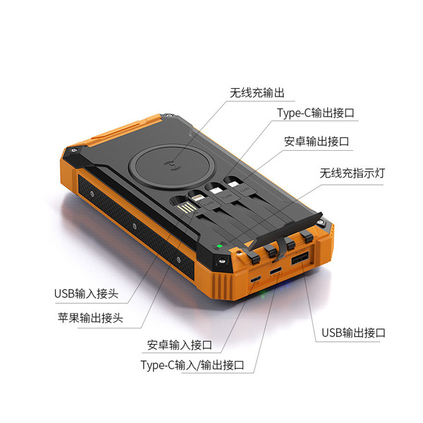 Wireless handheld power supply solar-powered