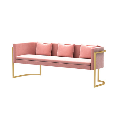 Sofá de hierro forjado nórdico lujoso asiento de tarjeta roja red salón de belleza silla de recepción casual moderna simple combinación de sofá mesa de té