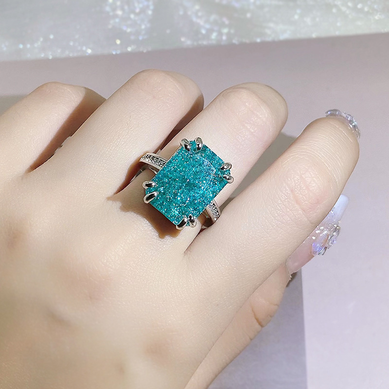 Lady Geometric Copper Plating Zircon Rings 1 Piece