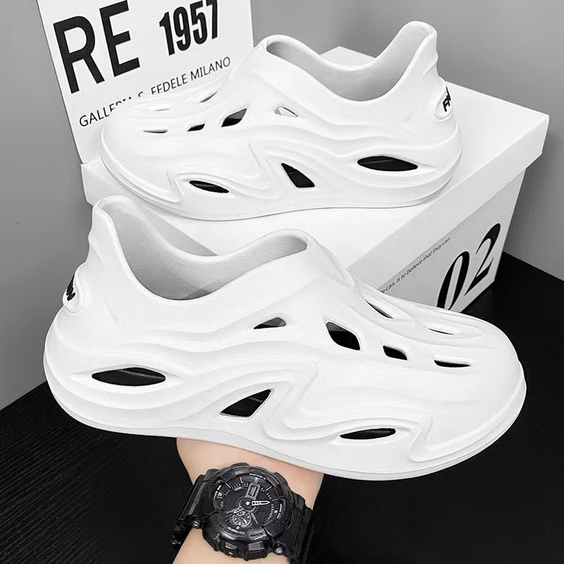 [국경 간 폭발] 24 년 된 최신 EVA 홀 신발 남성 트렌드 YEEZ 미끄럼 방지 충격 흡수 내마모성 똥 느낌