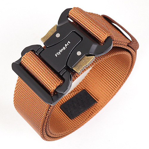New casual versatile men's workwear nylon outdoor military training tactical belt woven quick-release buckle simple