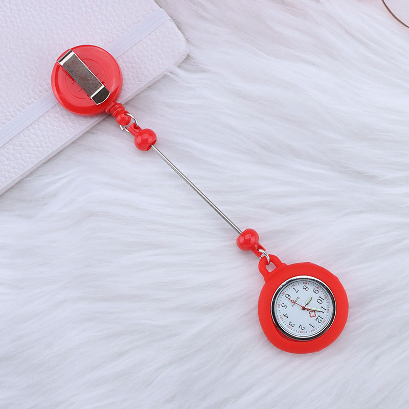 Reloj colgante de enfermera con cuentas de bricolaje, hebilla fácil de tirar, reloj colgante de prueba de cuero de cronógrafo con cordón de cuentas de marca, reloj de estudiante lindo creativo image 10