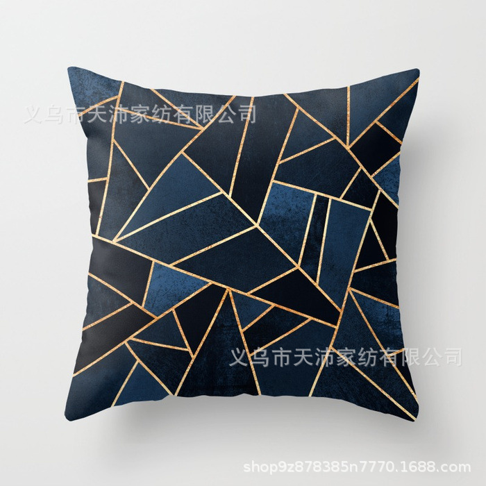 Funda de almohada personalizada con logotipo corporativo, funda de cojín geométrica de Amazon, terciopelo piel de melocotón, cojín para sofá de sala de estar, moderno y minimalista