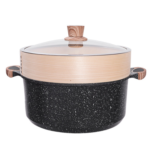 Medical stone soup pot household non-stick pot double-eared steaming noodle pot soup cooking gas induction cooker special hot pot pot stew pot