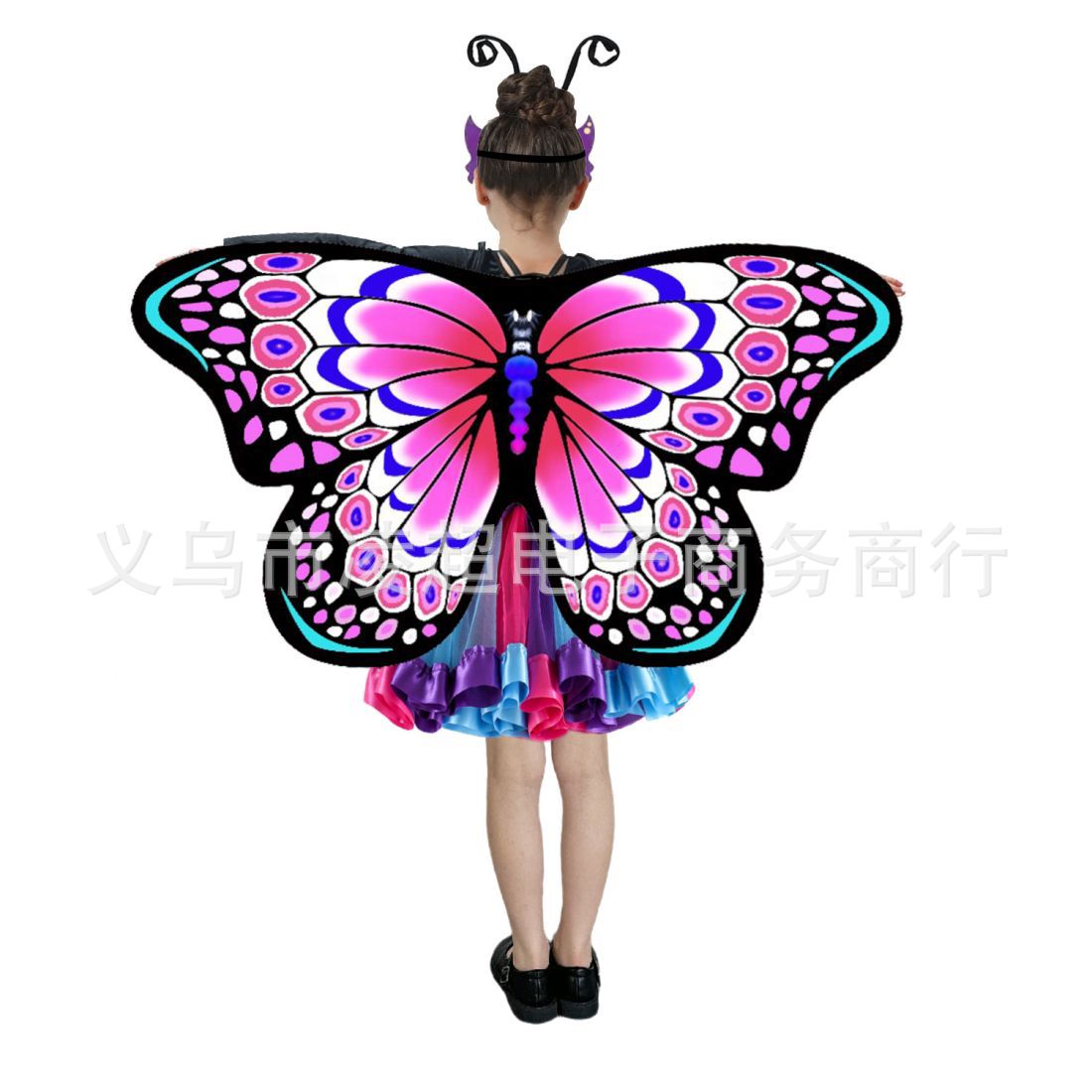 Rose Red Purple Butterfly European and American Strap Butterfly Cloak Children Butterfly Activity Dance Butterfly Skirt suit Veil Skirt Batch