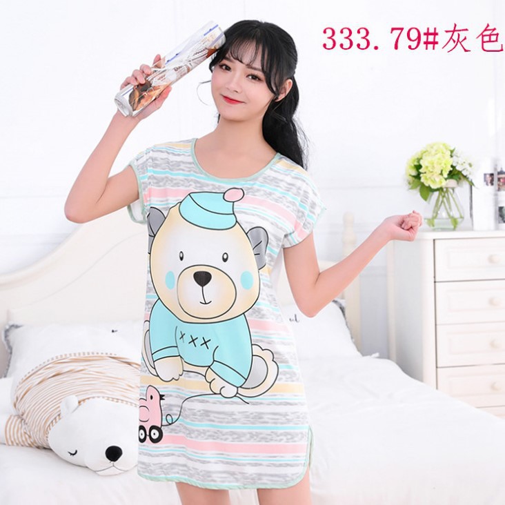 Camisón de verano pijamas de las mujeres de manga corta de dibujos animados lindo camisón Delgado desgaste del hogar Comercio exterior transfronterizo al por mayor