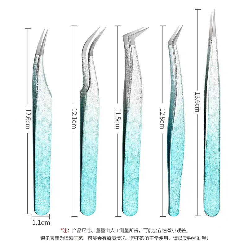 Traje de pinzas de joyería de uñas de alta precisión transfronteriza delfín herramienta de traje de clip de pluma dorada para manicura de pestañas