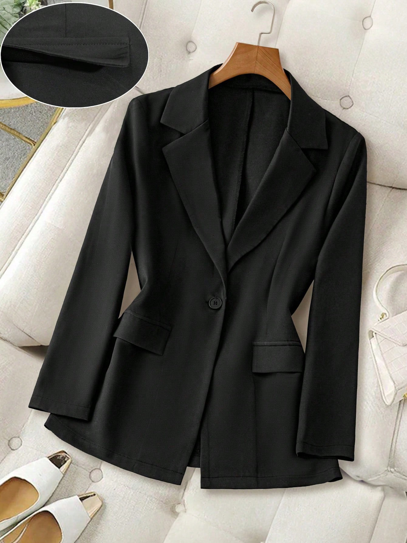 Black Blazer Women's Casual Petite 2025 New Autum Cross-Border European and American Amazon Aliexpress