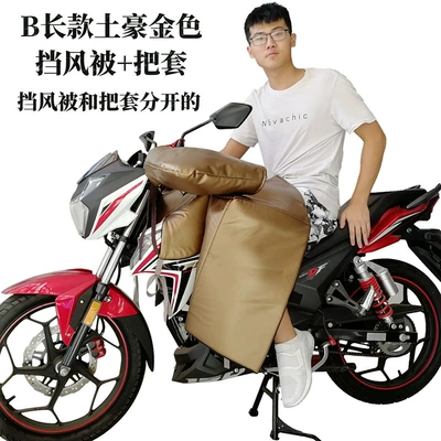 Extended Chest Protector, Leg Protector, Motorcycle front windshield - b-long-local-gold-windshield-quilt-handle-cover
