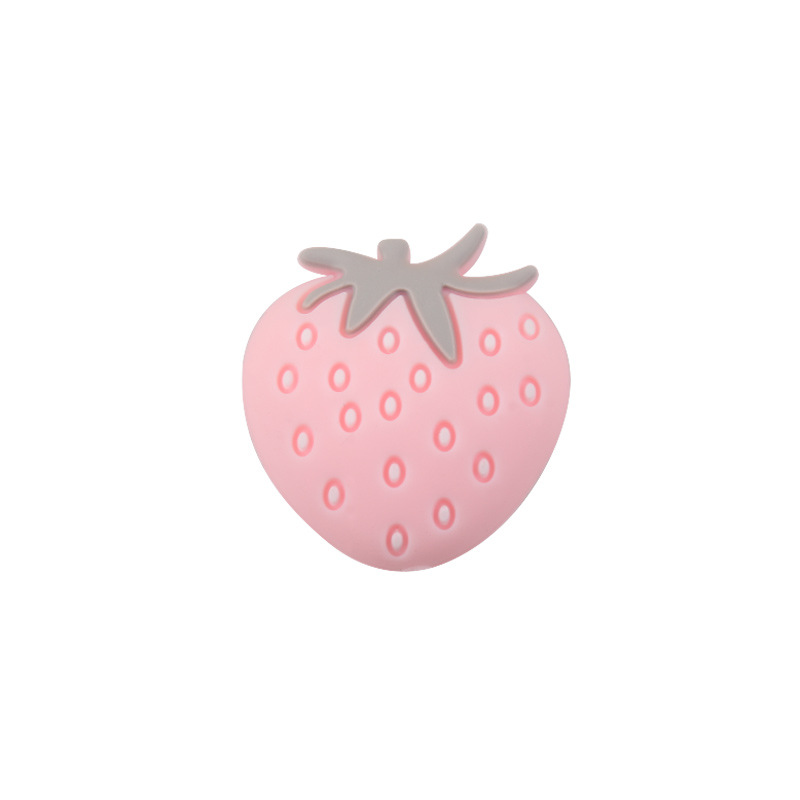 Nuevos productos para bebés, cuentas de silicona de fresa, chupete de bebé de bricolaje creativo, accesorios de pulsera de mordedor de dientes de cadena anti-caída