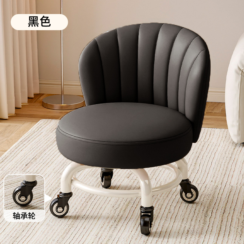 Rueda universal móvil pequeño taburete giratorio con respaldo taburete con polea para bebés pequeños taburete bajo para cambiar zapatos taburete simple antideslizante image 43