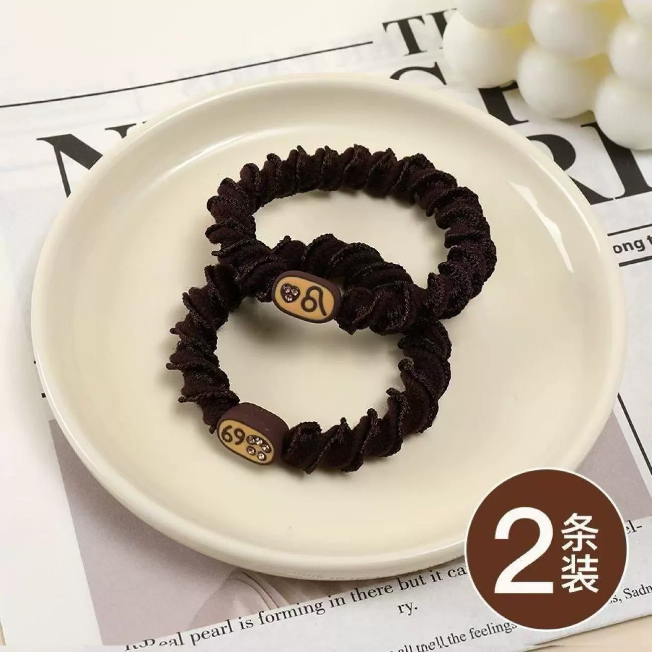 Elastic sports rostometer for gym, ponytail, durable hair rope, harmless hair accessory, no hair damage