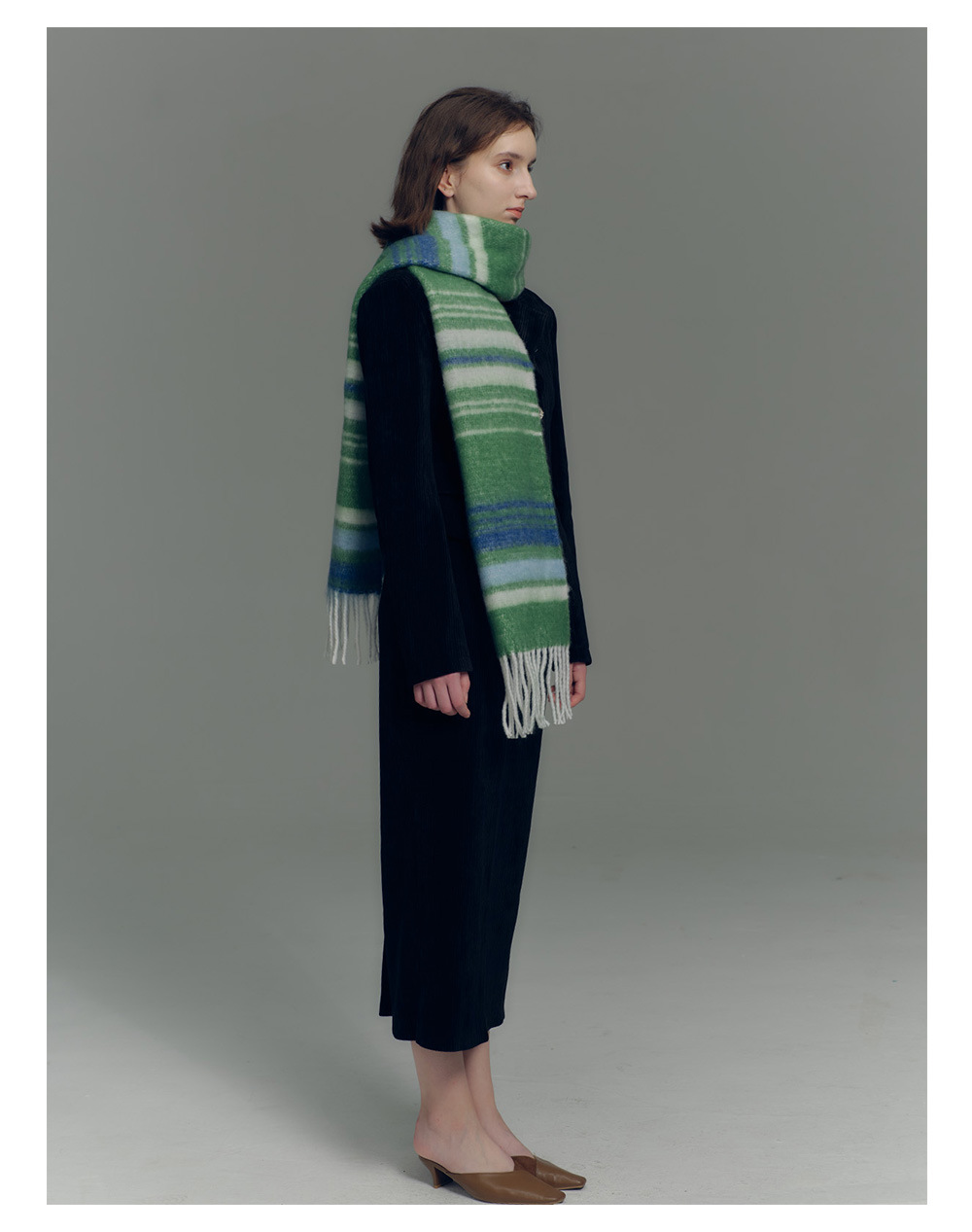Sciarpa a righe design uomo e donna in morbido finto cashmere_voghion.com