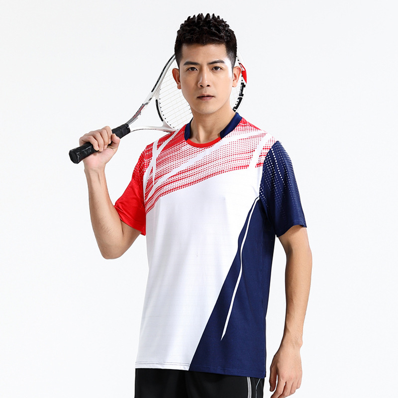 Seco rápido transpirable poliamonio bádminton set hombre y mujer V-cuello chaqueta deportiva para niños logotipo de impresión de adultos