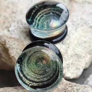 Glass Color Foil Cosmic Star Vortex Puncture Jewelry Auricle Jewelry