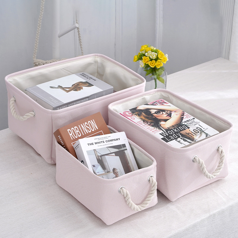 factory wholesale solid color large cloth storage basket household square storage basket dirty clothes basket underwear socks storage basket