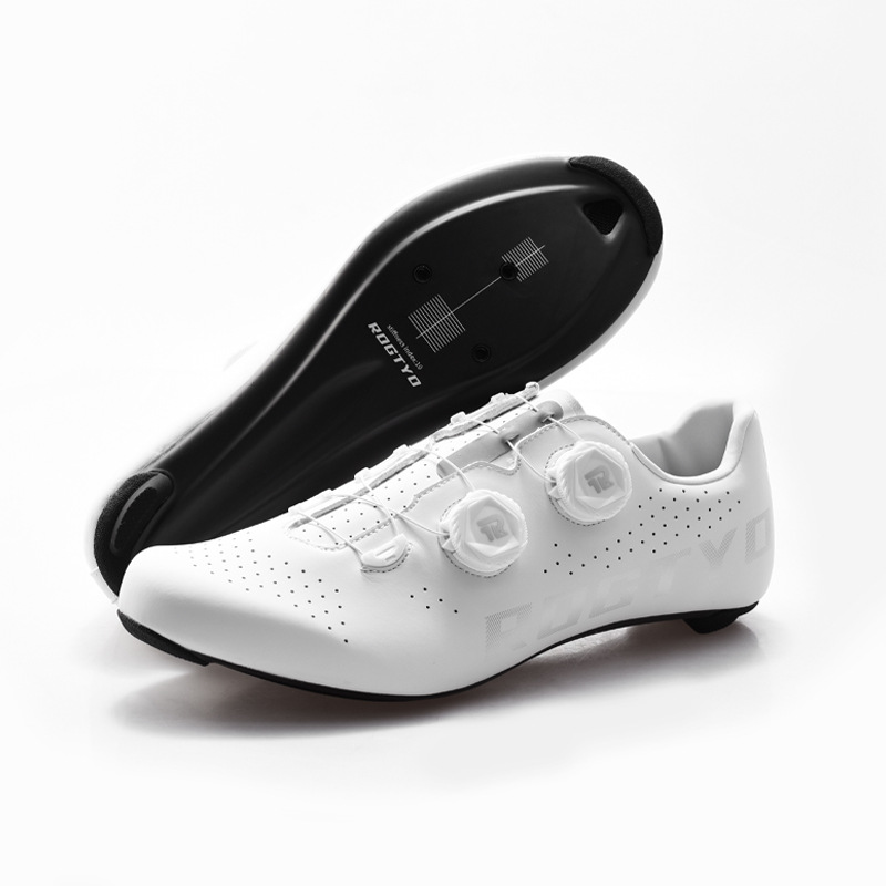 Zapatos de bloqueo de automóviles de carretera, fibra de carbono, zapatos de ciclismo, botones dobles para hombres y mujeres, zapatos de autobloqueo para bicicletas, zapatos de asistencia de suela dura image 6