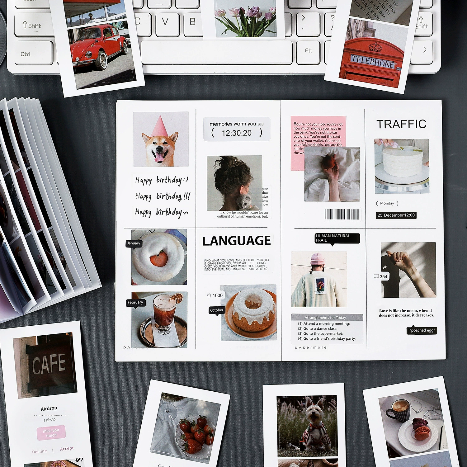 Papermore Love Dusk серия не сухие наклейки клея, журнал Wind, Retro, Fresh, Handbook, DIY материалы