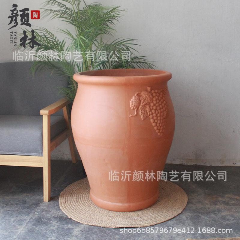 Paisaje de cerámica gruesa lavabo rojo jardinería de cerámica maceta de cerámica roja maceta de flores grandes macetas de plantación de flores lavabo