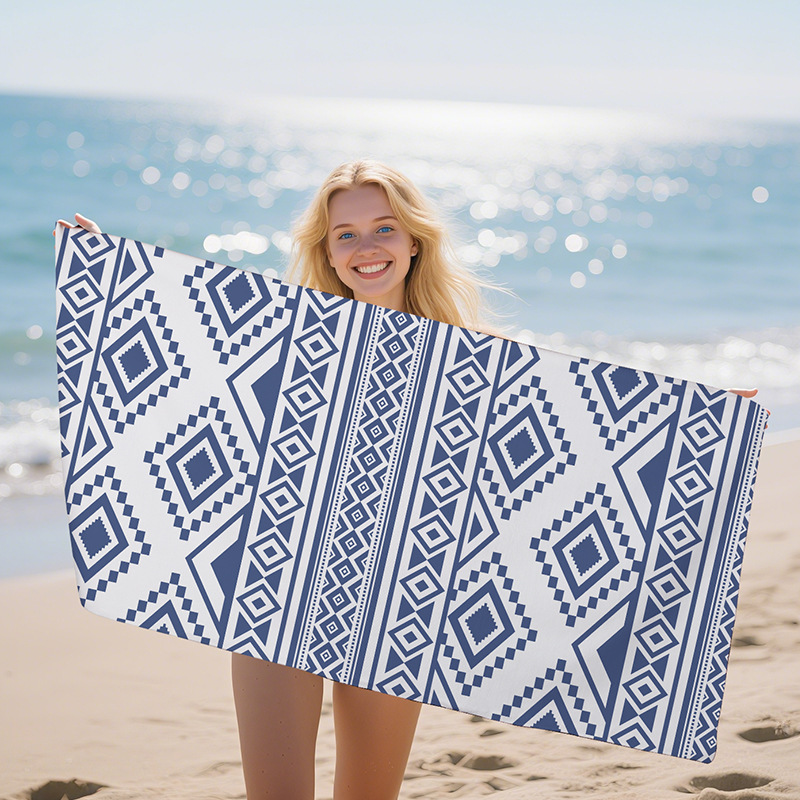 Transfronterizo amazónica microfibra toalla de playa instantánea de secado rápido impresión de agua toalla de baño de playa toalla de baño de playa