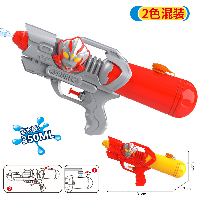 Niños chino genuino Superman pull-out pistola de agua de gran capacidad de juguete niño agua lucha mochila artefacto playa lote