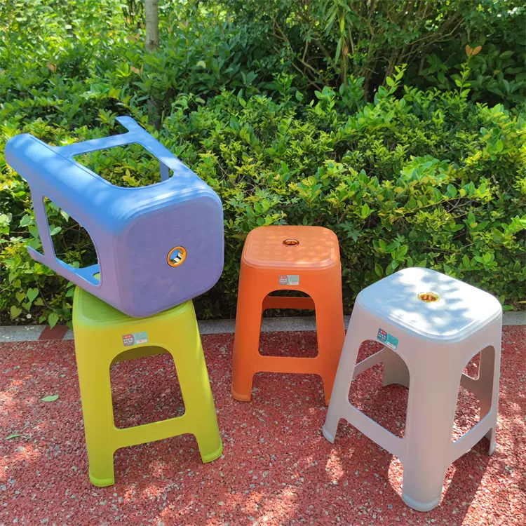 家用塑料高凳子加厚方凳餐桌客厅椅子大排档会议成人凳子高板凳