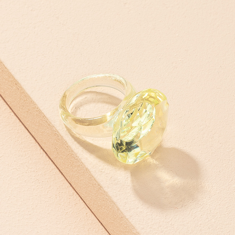 fashion hip-hop acrylic gem resin ring