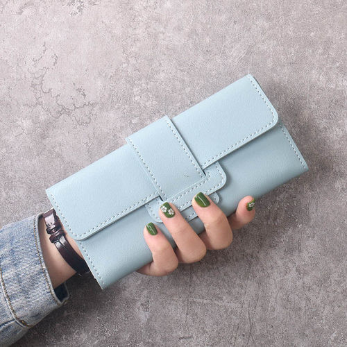 New Wallet Women's Large Capacity Women's Frosted Long Coin Purse Korean Style Female Student Zipper Buckle Clutch Women's Bag