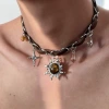 7# Кожаное ожерелье с солнцем