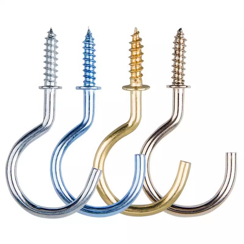Sheep's eye screw question hook cup hook metal lamp hook white plastic cup hook bolt hook hook open sheep's eye hook