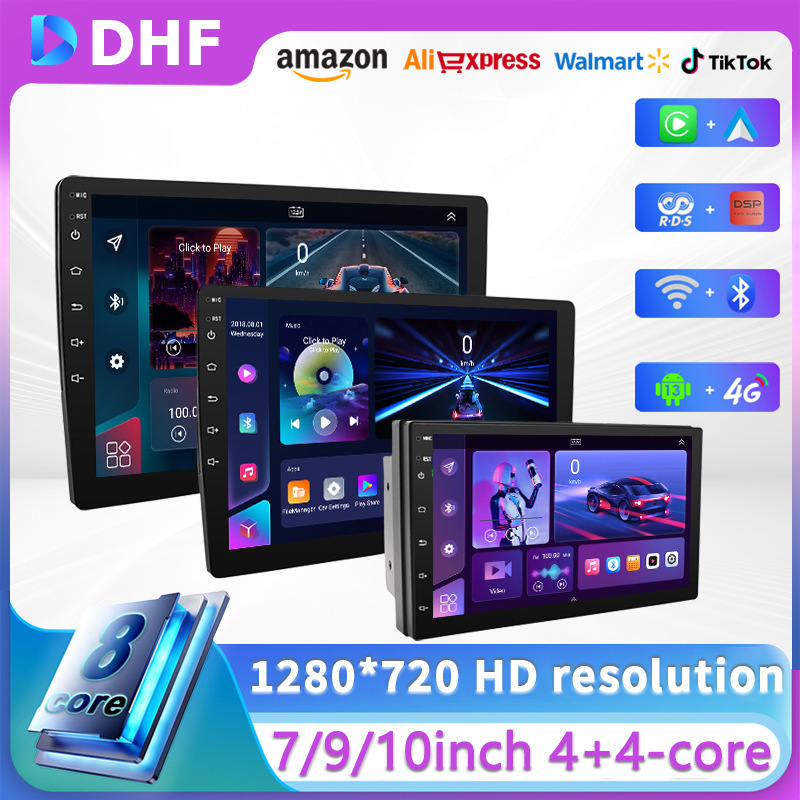 Cross-Border Exclusive 7/9/ 10inch Car Central Control Screen Android Universal All-In-One Car Navigation Bluetooth Carplay