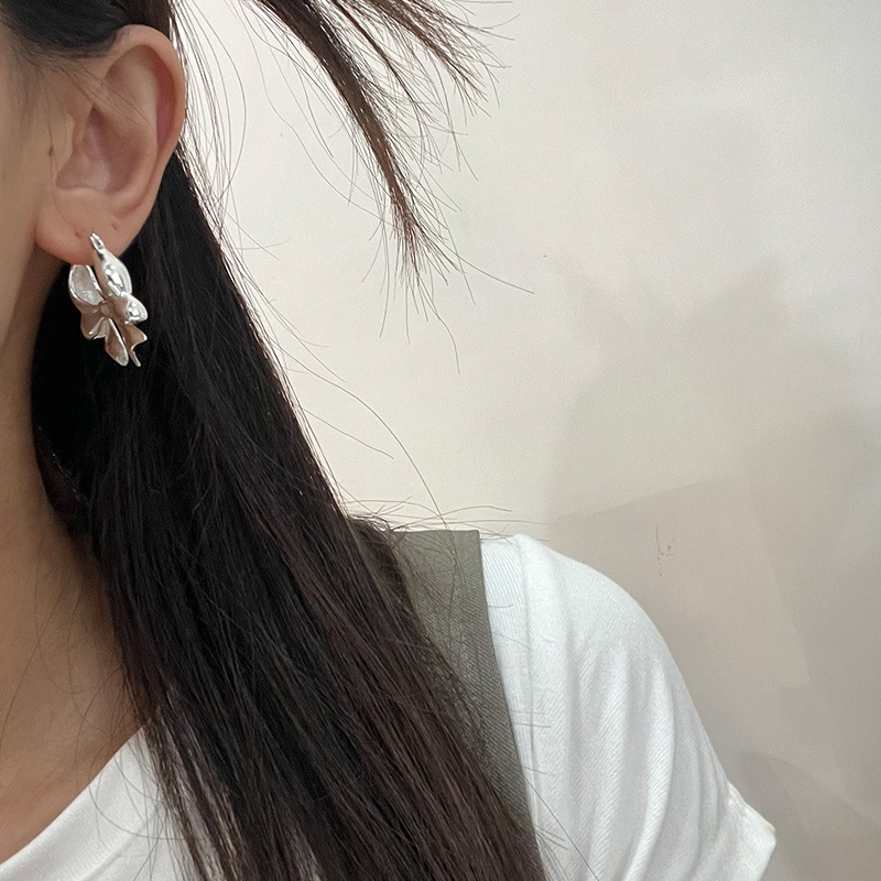16g Weight Copper Ear Needle Material Hoop Earrings Classification 1 Pair Quantity Daily, Date Occasion Copper Material Bow Knot Pattern Women's Gender Streetwear Style 1 Pair Streetwear Bow Knot Copper Hoop Earrings 7