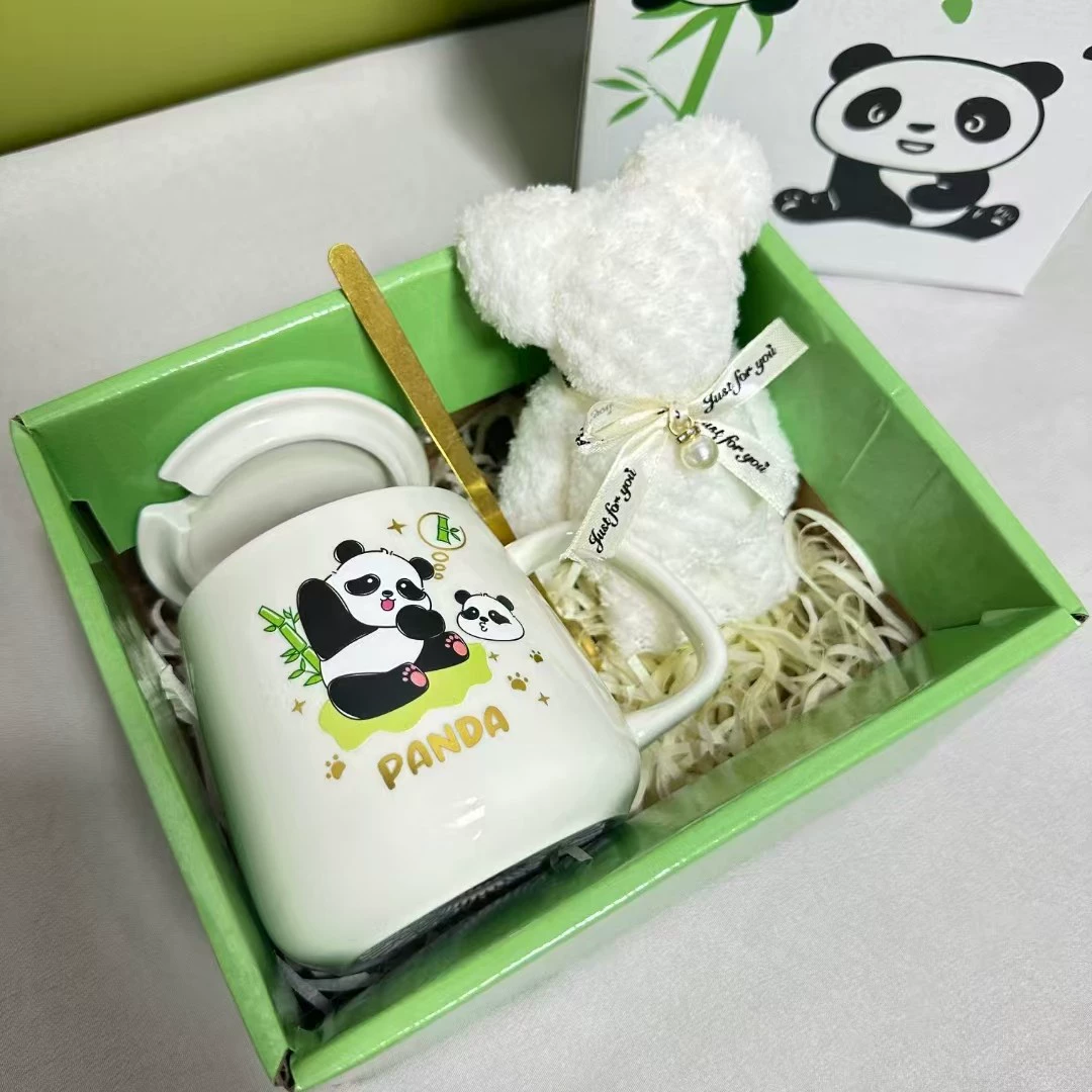 Coffee towel with bow, spoon, creative gift box, with little bears, creative gift
