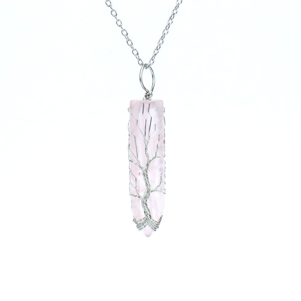 Pastoral Geometric Alloy Handmade Natural Stone Pendant Necklace 1 Piece